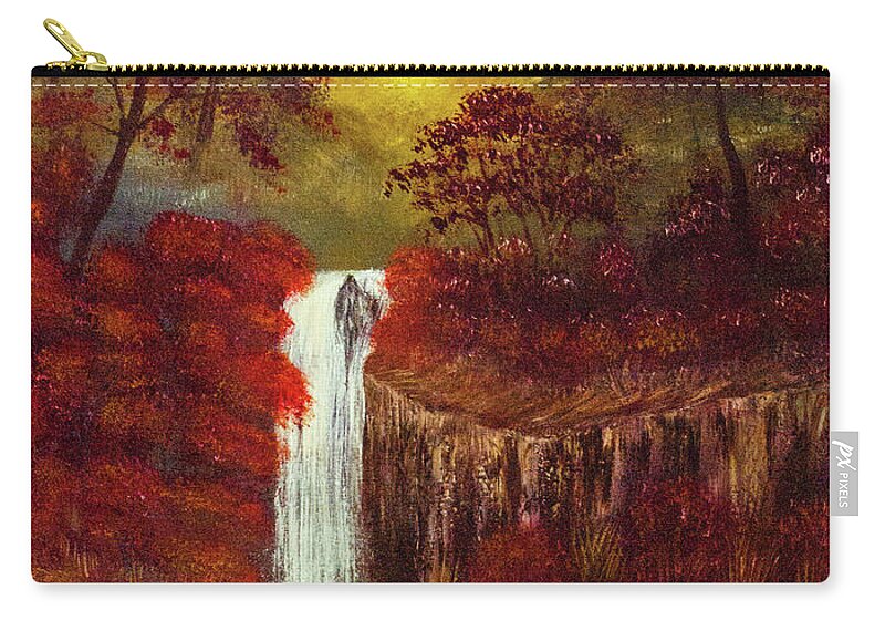 Fall Carry-all Pouch featuring the painting Enchanted Falls by Randy Sylvia