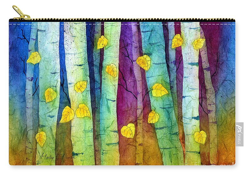 Forest Zip Pouch featuring the painting Enchanted Forest by Hailey E Herrera