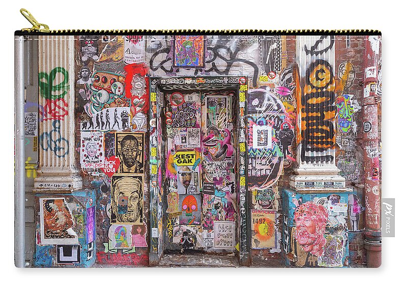 Encrusted Zip Pouch featuring the photograph Encrusted Entrance by Cate Franklyn
