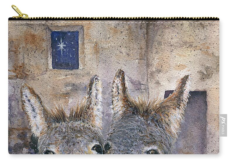 Barn Zip Pouch featuring the painting End of a Long Day by June Hunt