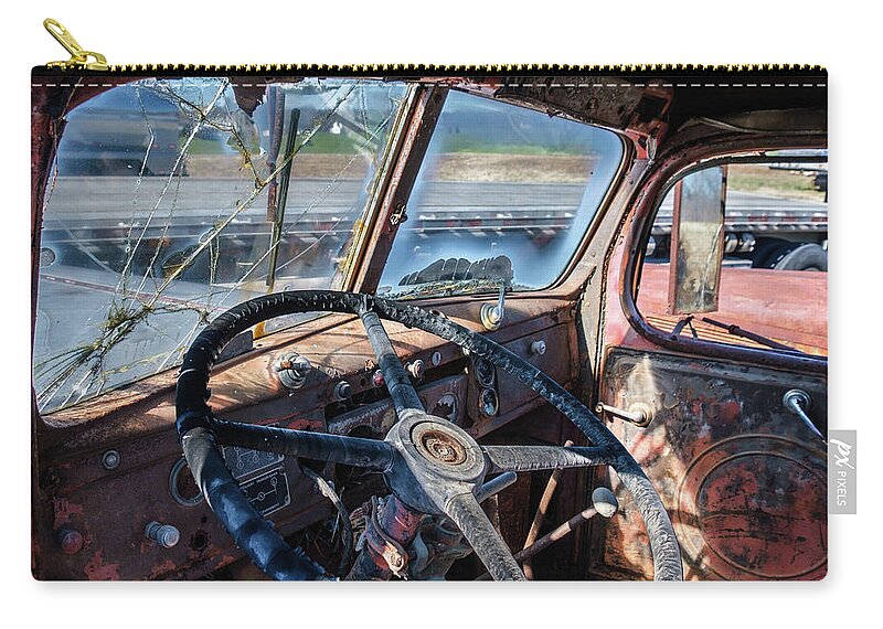 Truck Farm Zip Pouch featuring the photograph End of the Road by Georgette Grossman