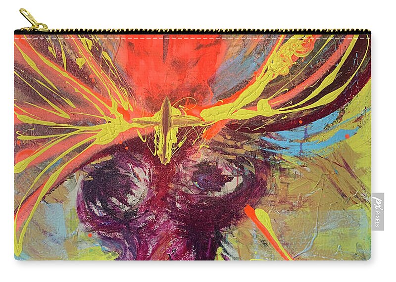 Woman Zip Pouch featuring the painting Energy Force by Leslie Porter
