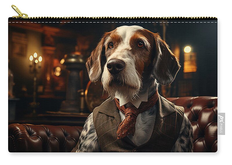 Pet Zip Pouch featuring the digital art English Foxhound Axel by Evie Carrier