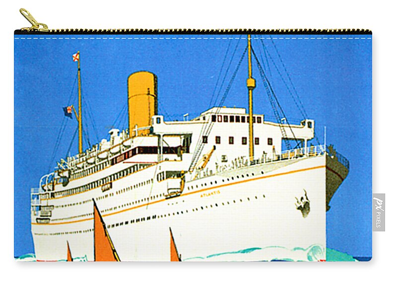 Art Deco Carry-all Pouch featuring the painting English Royal Mail Atlantis Ocean Liner by Unknown