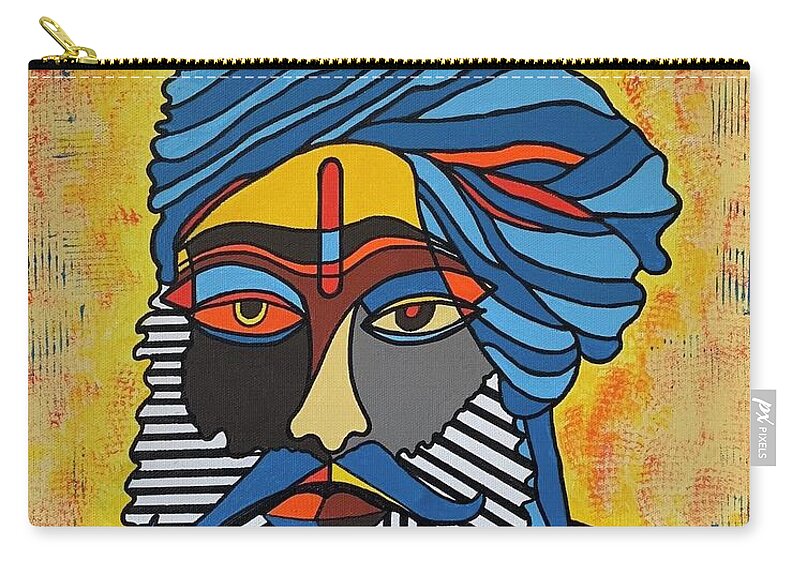Cubism Zip Pouch featuring the painting Enlightened by Raji Musinipally