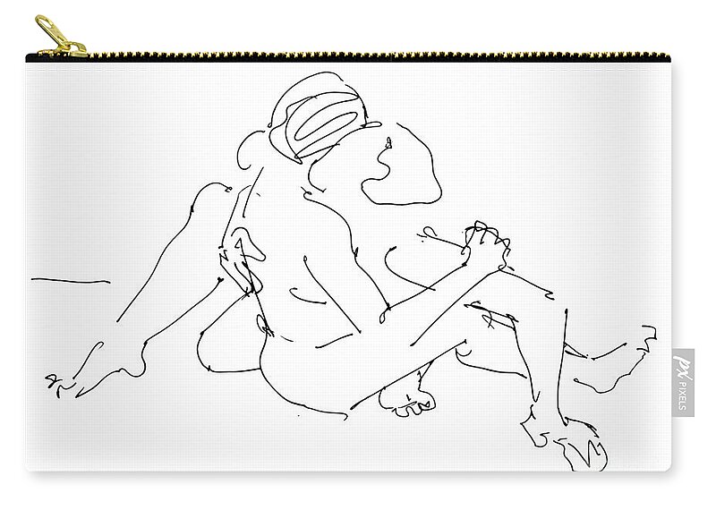 Erotic Renderings Zip Pouch featuring the drawing Erotic Art Drawings 11 by Gordon Punt