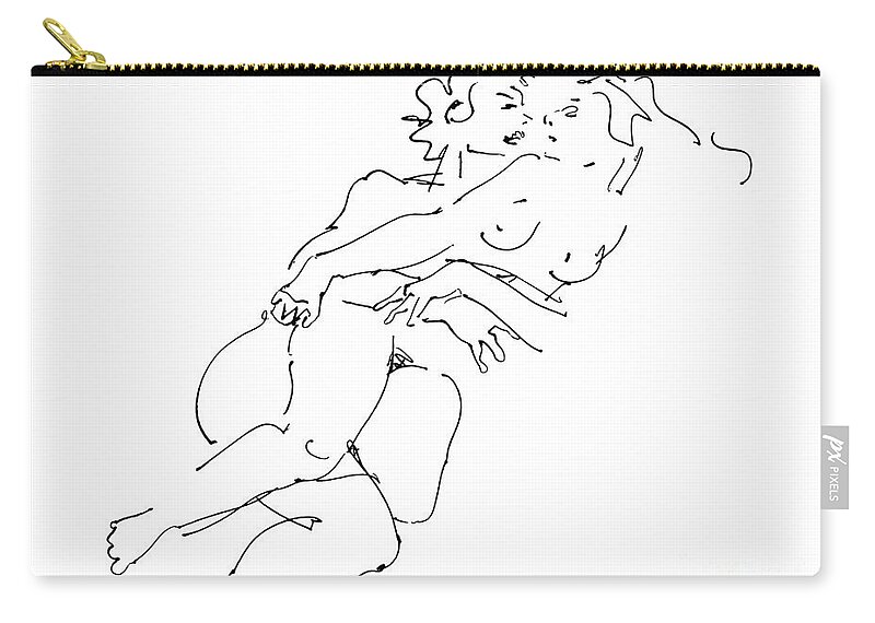 Erotic Renderings Zip Pouch featuring the drawing Erotic Art Drawings 13 by Gordon Punt