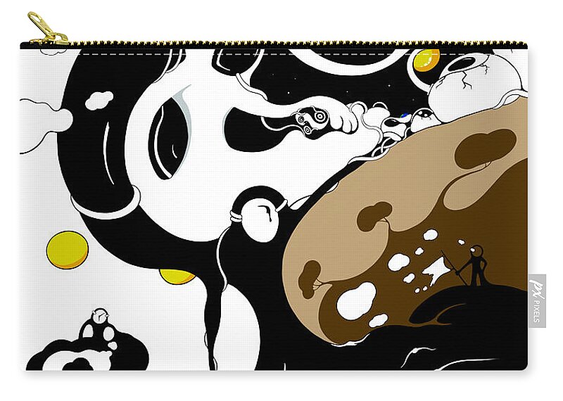 Space Zip Pouch featuring the digital art Escaping Annihilation by Craig Tilley