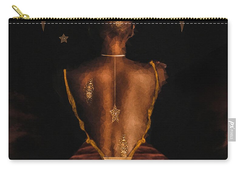 Esther Zip Pouch featuring the mixed media Esther by Canessa Thomas