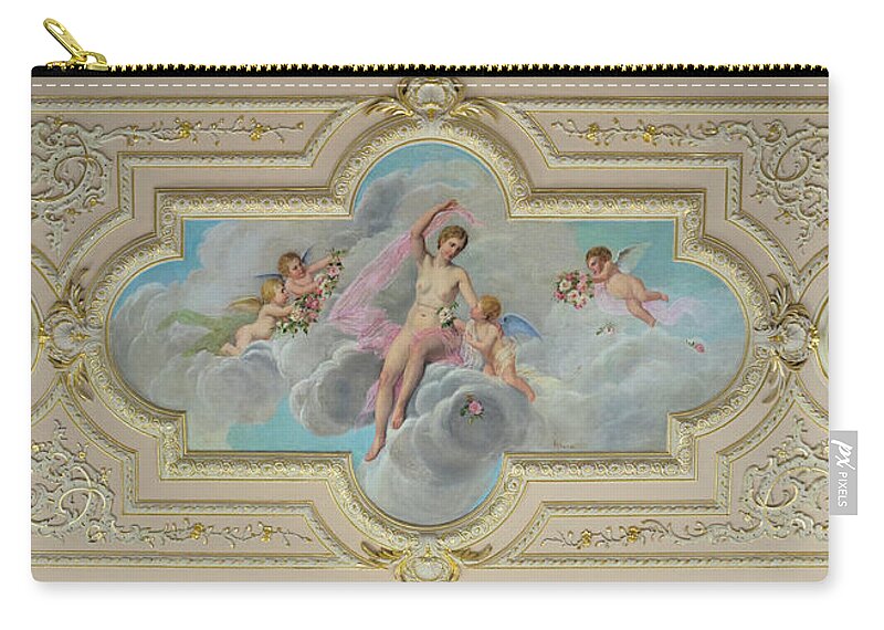 Palace Zip Pouch featuring the photograph Estoi Palace Ceiling by Angelo DeVal