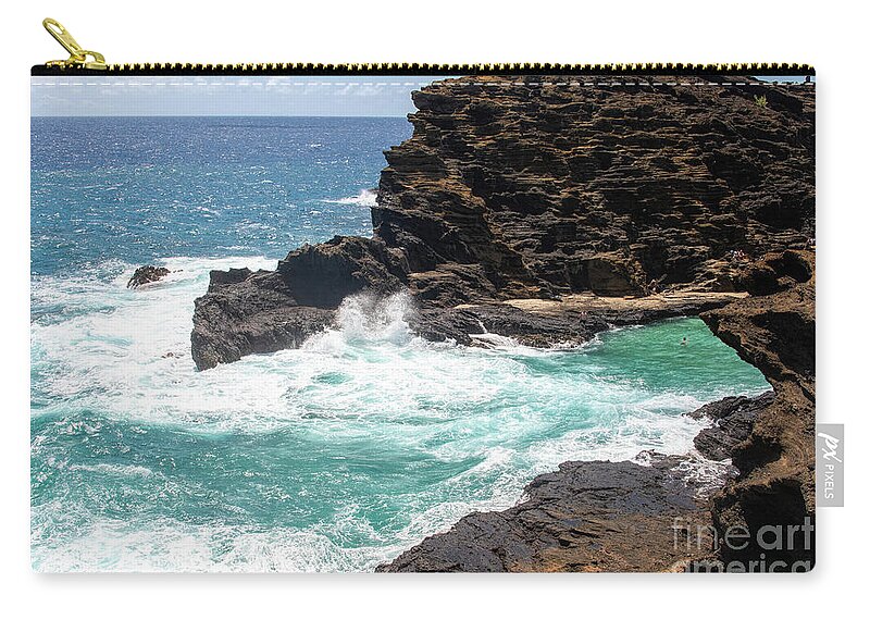 Secret Zip Pouch featuring the photograph Eternity Beach Turbulence by Diana Mary Sharpton