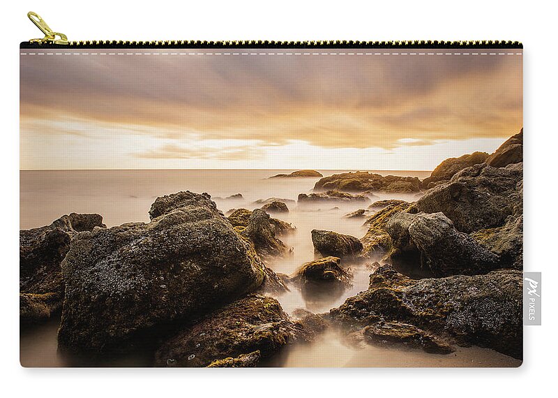 Ethereal Moss Beach Seascape At Sunset On The Pacific Coast Of Southern California Zip Pouch featuring the photograph Ethereal Moss Beach, California by Abigail Diane Photography