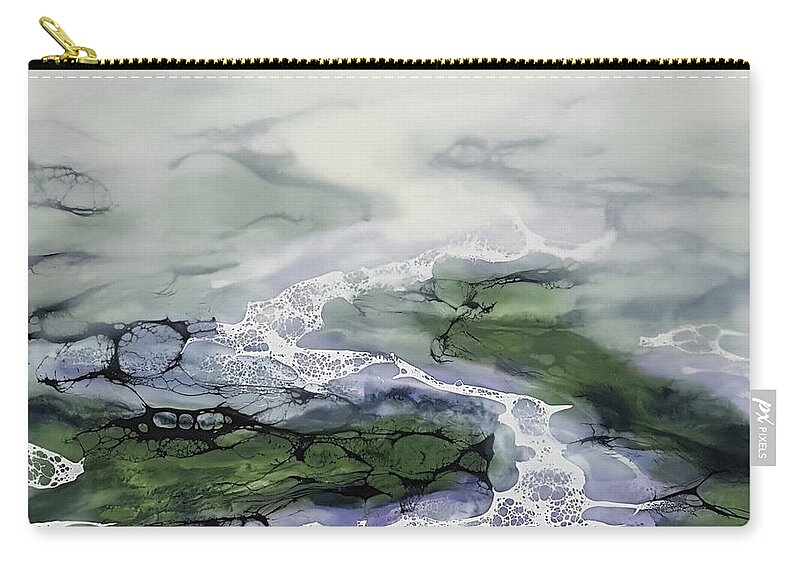 Sea Zip Pouch featuring the painting Ethereal Return by Anita Thomas