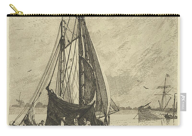 Dutch Carry-all Pouch featuring the painting Etsning hollandska by MotionAge Designs