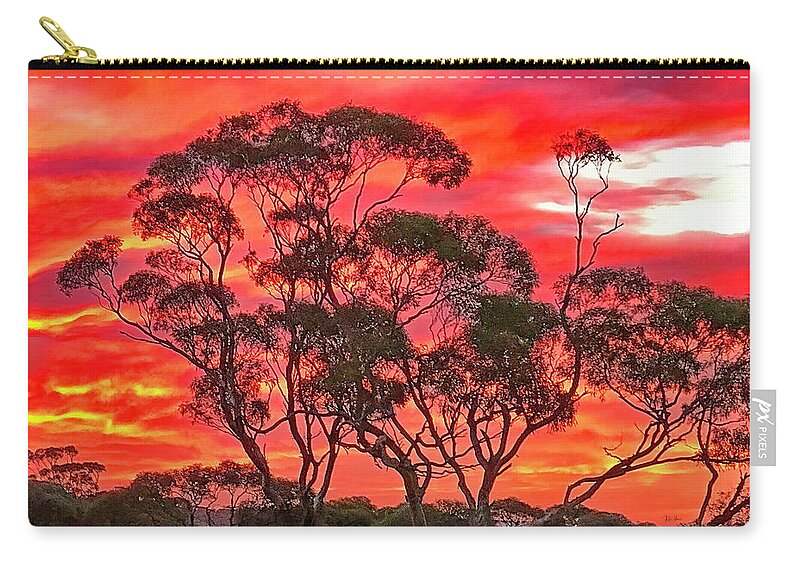 Eucalyptus Zip Pouch featuring the photograph Eucalyptus Sunset by Russ Harris