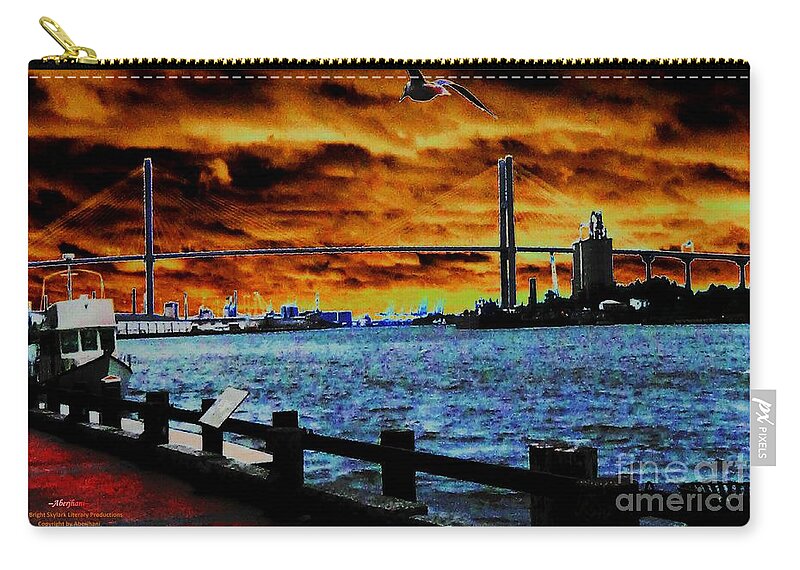 American Bridges Carry-all Pouch featuring the photograph Eugene Talmadge Memorial Bridge and the Serious Politics of Necessary Change No. 1 by Aberjhani