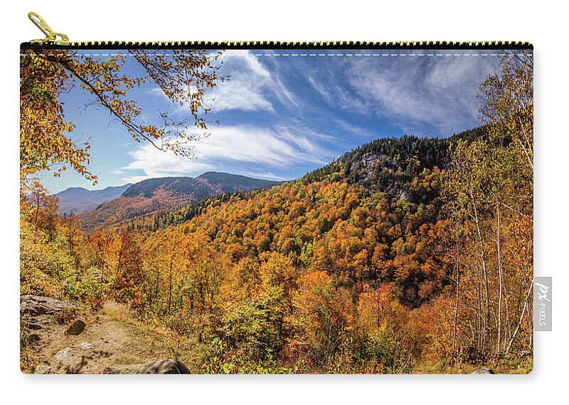 Autumn Foliage Zip Pouch featuring the photograph Evans Notch towards Beans Purchase by Jeff Folger