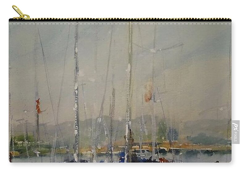 Alameda Zip Pouch featuring the painting Evening in Alameda by Sandra Strohschein