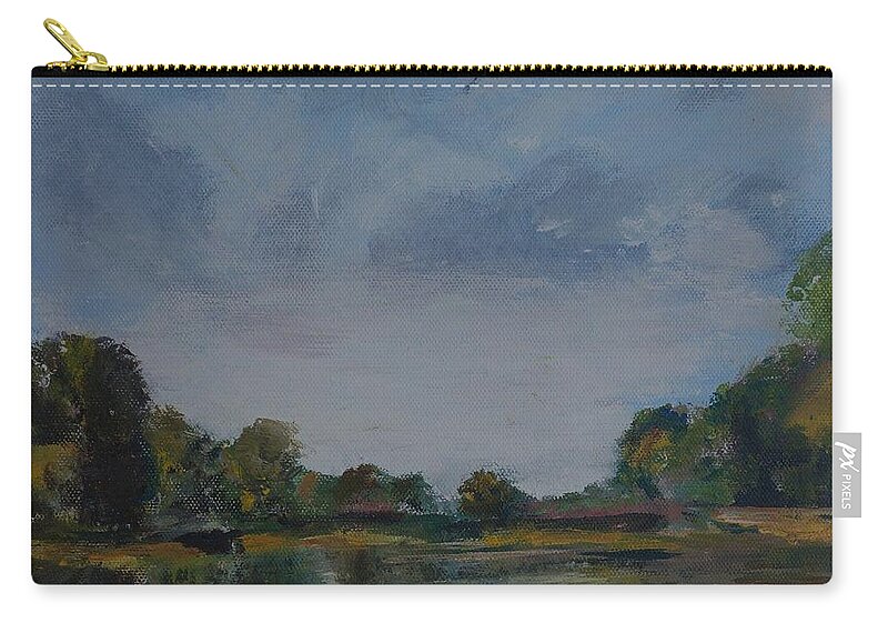 Waterway Zip Pouch featuring the painting Evening Reflections by Helen Campbell