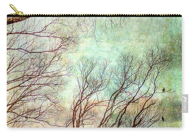 Tree Zip Pouch featuring the photograph Evening Shags by Roseanne Jones