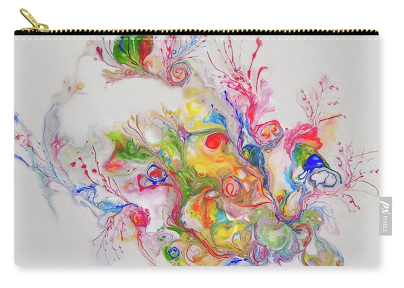 Abstract Zip Pouch featuring the painting Ever Growing 5 by Deborah Erlandson