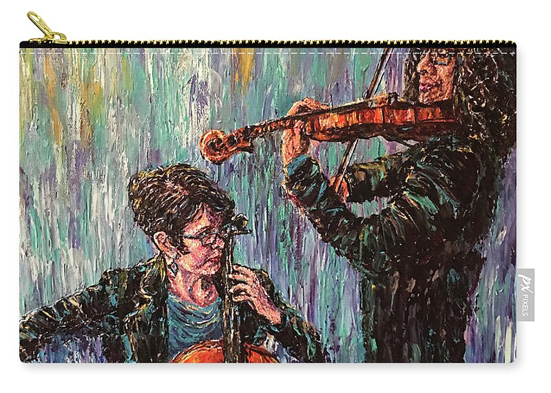 Art Zip Pouch featuring the painting Everaldo and Natalia by Linda Donlin