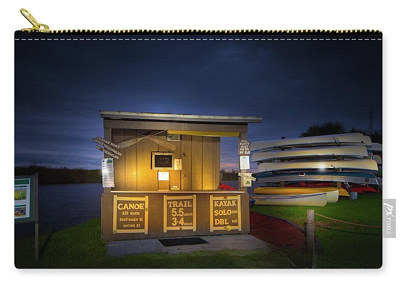 Loxahatchee Zip Pouch featuring the photograph Everglades Canoe Outpost by Mark Andrew Thomas