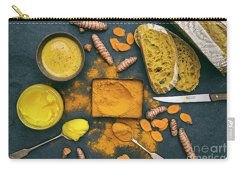 Turmeric Ghee Zip Pouch featuring the photograph Everything Turmeric by Tim Gainey