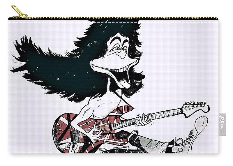 Eddie Carry-all Pouch featuring the drawing EVH by Michael Hopkins