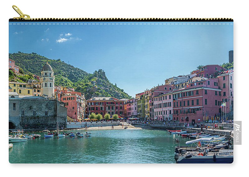 Vernazza Zip Pouch featuring the photograph Evocative Vernazza by Michael Smith