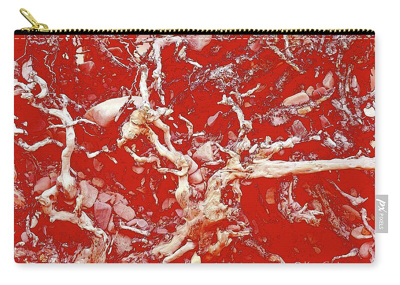 Abstract Zip Pouch featuring the mixed media Exposed Roots Abstract #1 by Kae Cheatham