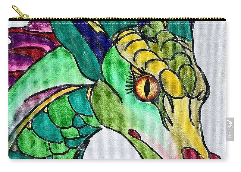 Pets Carry-all Pouch featuring the painting Eye of the Dragon by Kathie Camara