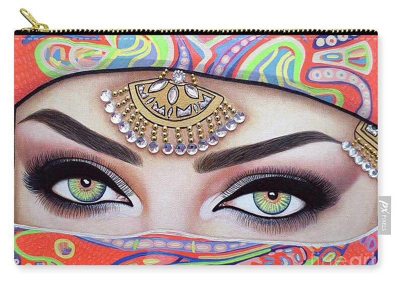 Art Zip Pouch featuring the painting Eyes That Pierce The Soul by Malinda Prud'homme