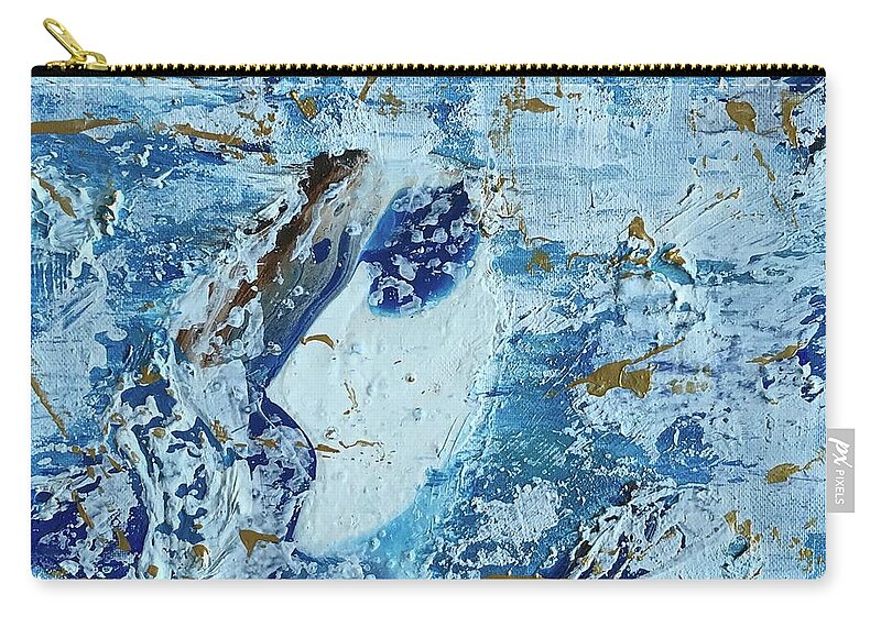 2020 Zip Pouch featuring the painting Face Cachee by Medge Jaspan