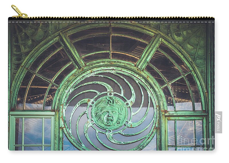 Asbury Park Zip Pouch featuring the photograph Face in the Window by Colleen Kammerer