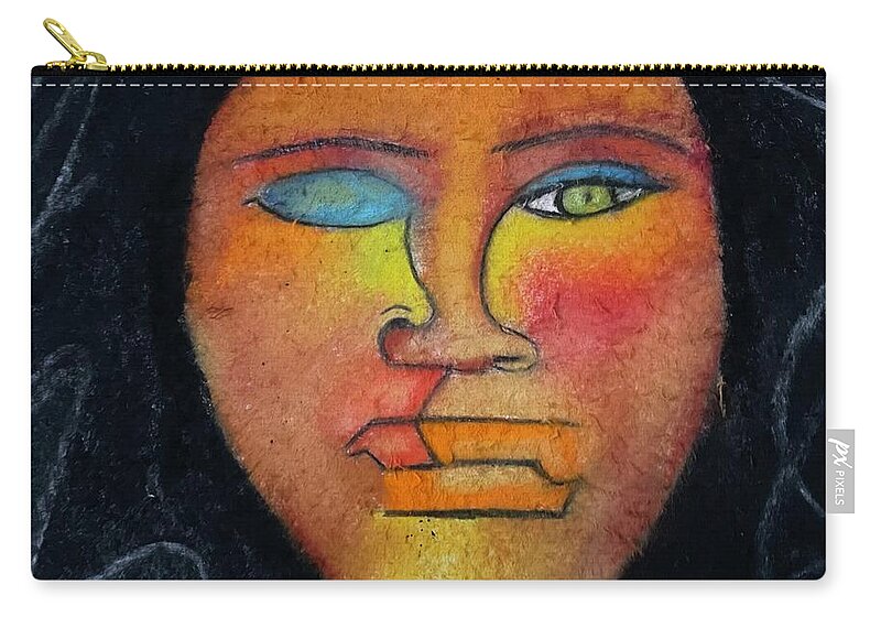 Abstract Painting Art Zip Pouch featuring the pastel Face to face by Crystal Stagg