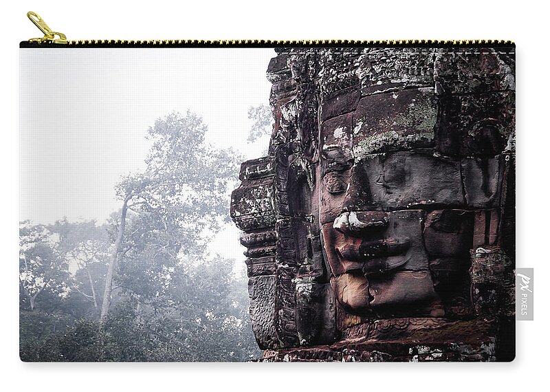 Battambang Carry-all Pouch featuring the photograph Faces of Bayon in Siem Reap by Arj Munoz