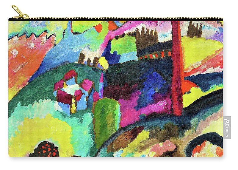 Factory Chimney Zip Pouch featuring the painting Factory Chimney - Digital Remastered Edition by Wassily Kandinsky