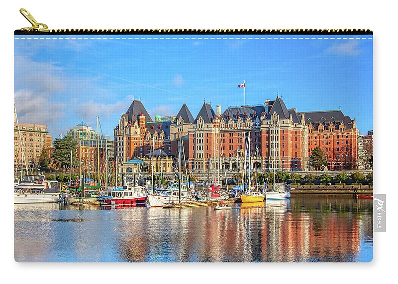 Fairmont Empress Hotel Carry-all Pouch featuring the photograph Fairmont Empress Hotel Victoria BC, Canada by Tatiana Travelways