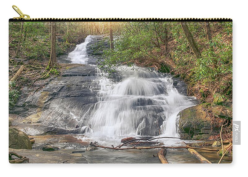  Fall Branch Falls Zip Pouch featuring the photograph Fall Branch Falls by Anna Rumiantseva