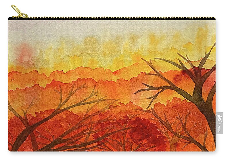 Fall Colors Zip Pouch featuring the painting Fall Colors by Lisa Neuman