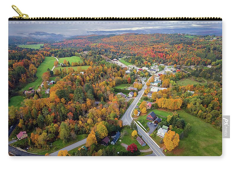 Vermont Zip Pouch featuring the photograph Fall Colors of East Burke, Vermont - October 2021 by John Rowe