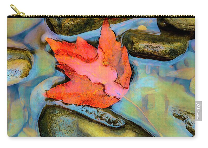 Carolina Zip Pouch featuring the photograph Fall Float Painting by Debra and Dave Vanderlaan