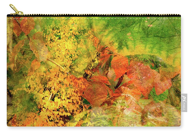 Photo Collage Zip Pouch featuring the digital art Fall Foliage Collage by Kristin Hatt