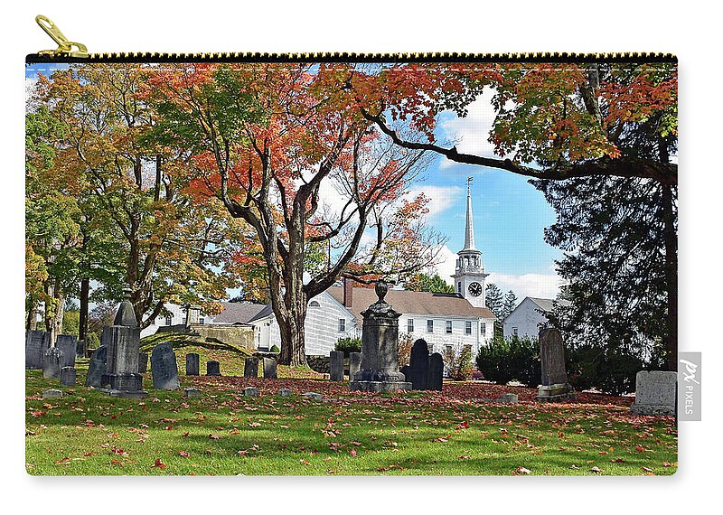 Landscape Zip Pouch featuring the photograph Fall in Shrewsbury by Monika Salvan