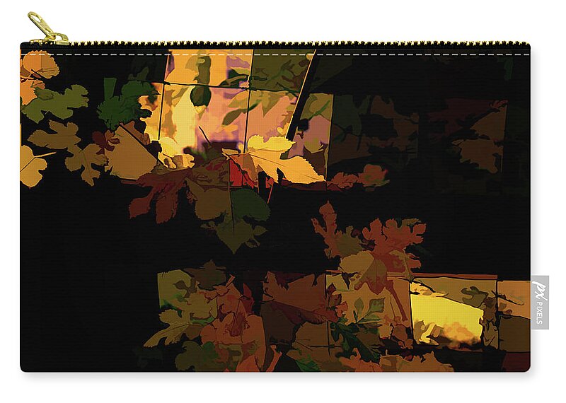 Fall Leaves Abstract Zip Pouch featuring the photograph Fall Leaves Abstract by Sharon Popek
