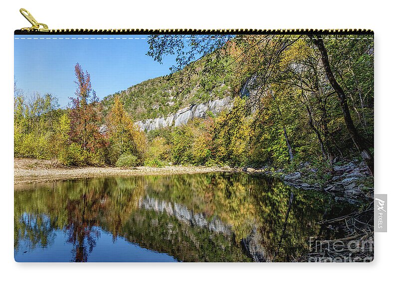 Buffalo National River Zip Pouch featuring the photograph Fall Reflections At Buffalo National River by Jennifer White