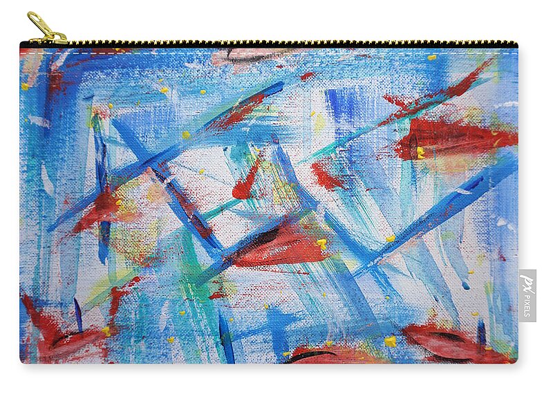 Fall Zip Pouch featuring the painting Fall Through My Window by Brent Knippel