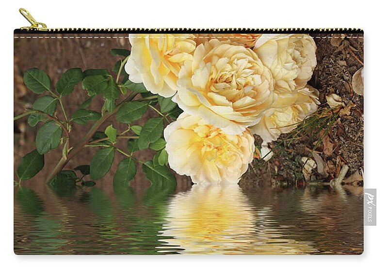 Roses Zip Pouch featuring the photograph Fallen Roses by Elaine Teague