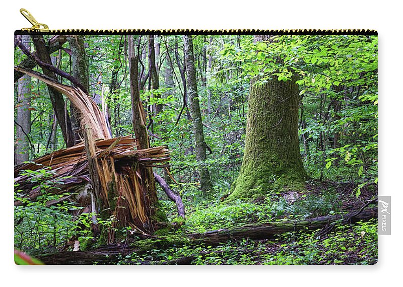 Tree Zip Pouch featuring the digital art Fallen Tree by Phil Perkins